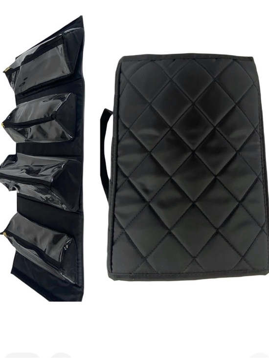 Handbags - Roll-up hanging cosmetic toiletry organizer 4 zip pouches, padded, carry handle
